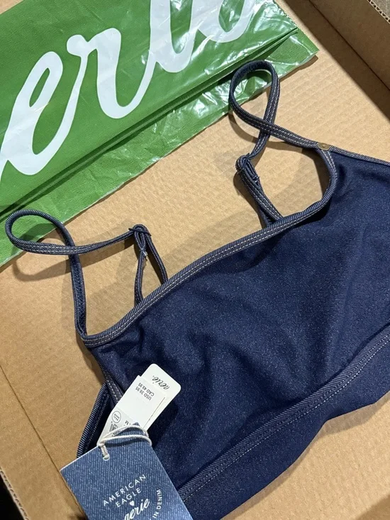 aerie Dark Navy Adjustable Strap Bralette - Picture 4 of 5